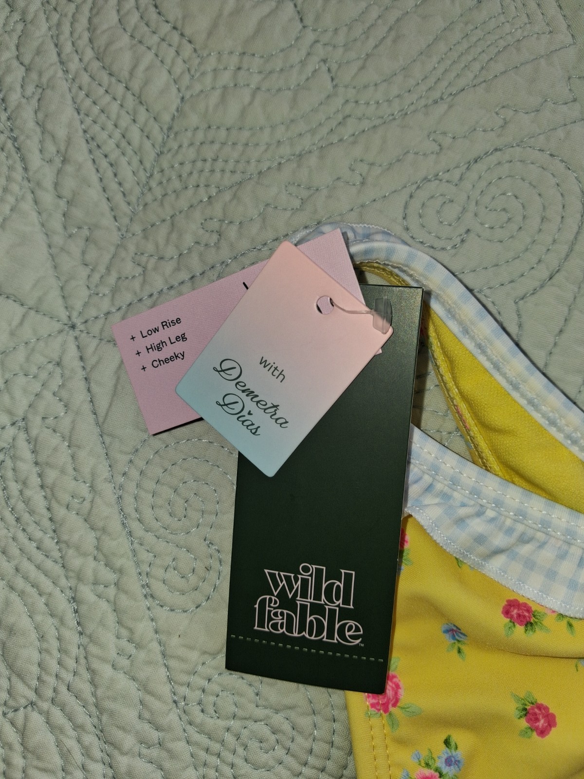 Wild Fable Cheeky Panties M Yellow Floral Low Rise High Leg Ruffle