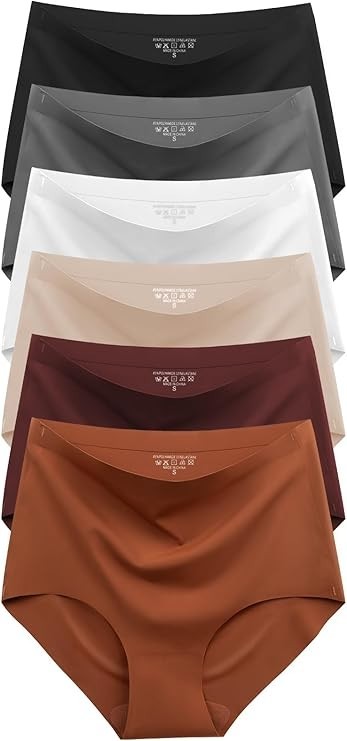 Cuweni Womens Underwear Seamless High Waisted Briefs Silky Stretch No Show Breat