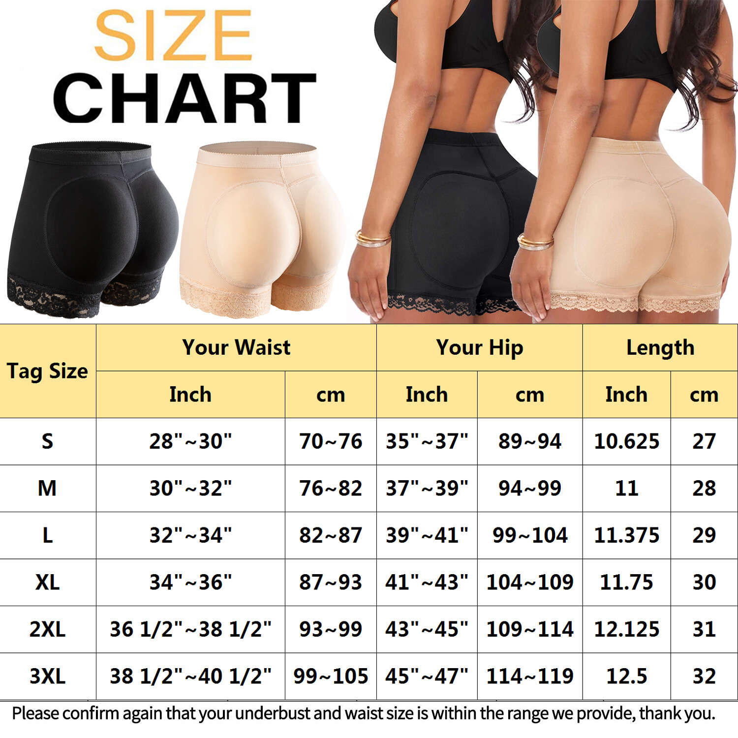 US Women FAKE ASS Butt Lift and Hip Enhancer Booty Padded Underwear Pants Shaper