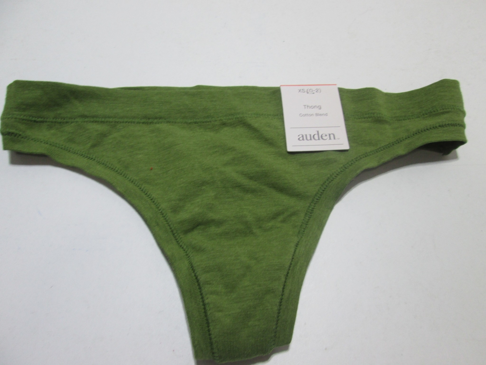 NWT Auden Womens Size XS Panty Khaki Thong Cotton Blend Stretch Intimates
