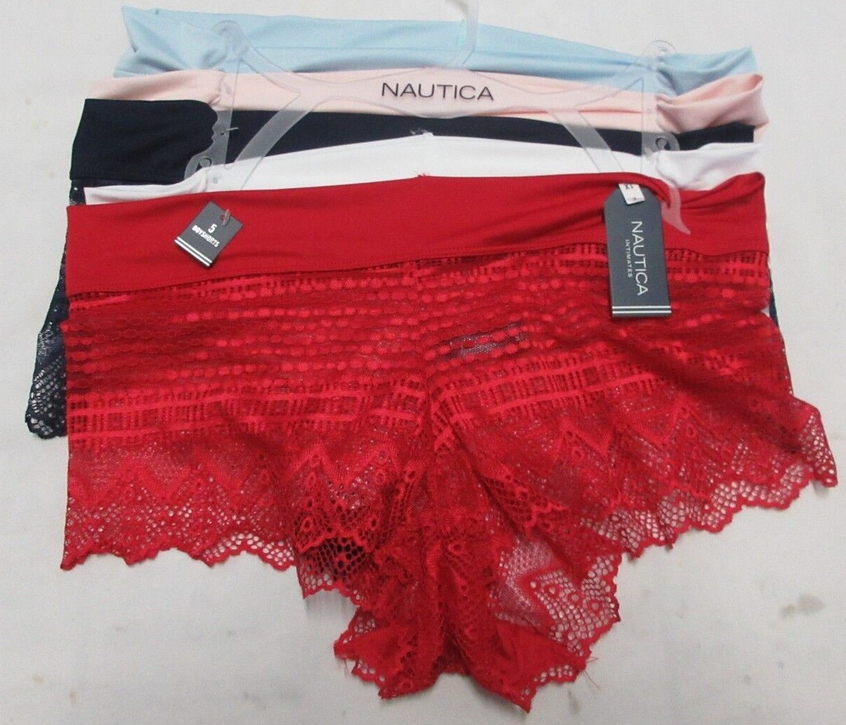 Nautica Intimates Women’s 5 Pair Pack Boyshorts Fit Panties Size 1X