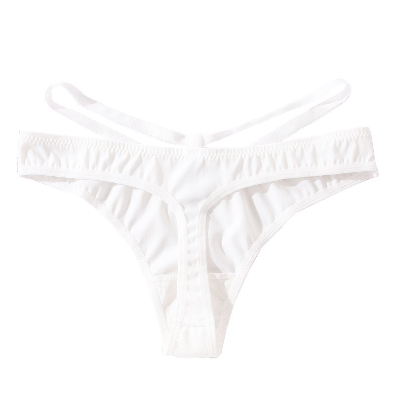 Women Sexy Ice Silk Panties Cutout Thong Briefs Comfortable Underwear Breathable