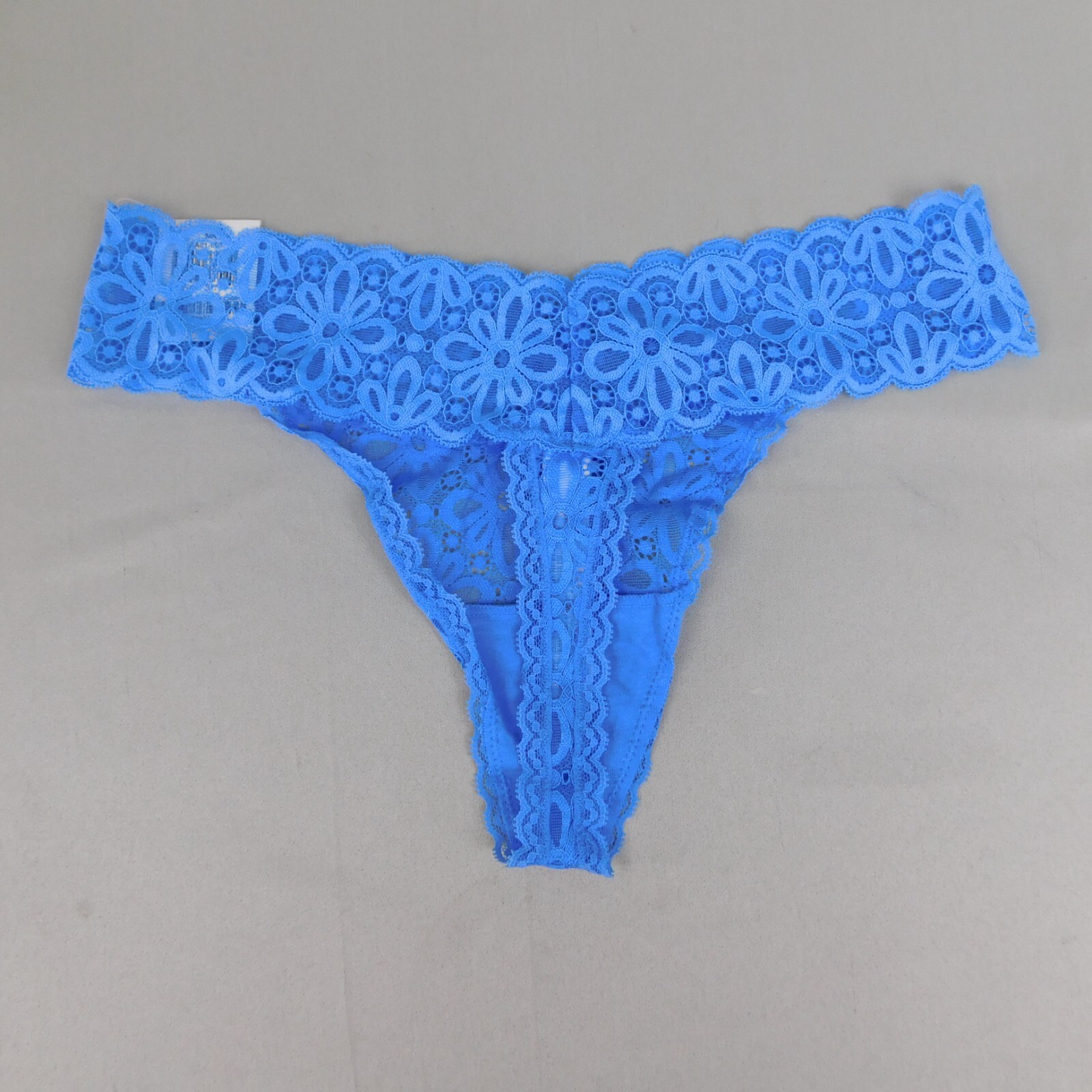 4pc Lot Jenni Nylon Floral Stretch Lace Everyday Thong Panties One Size Blue