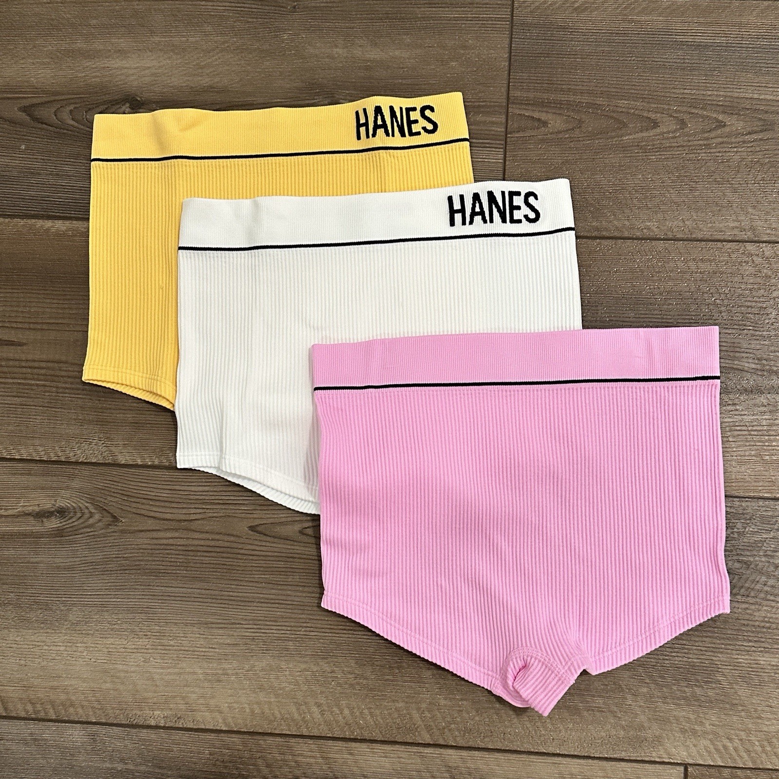 Hanes Women’s Originals Seamless Stretchy Ribbed Boyfit Panties Set Size Small