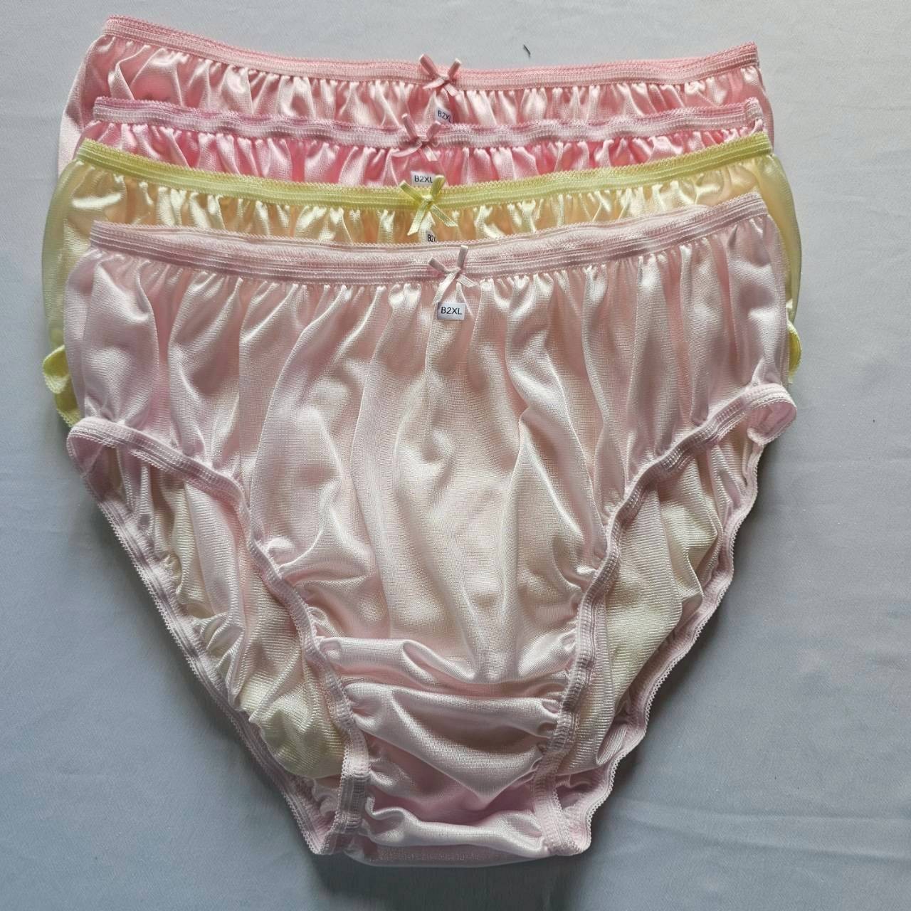 6 Plus Bikini Underwear Nylon Woman Panties Soft Smooth Briefs Mid-Waist/Mix/2XL