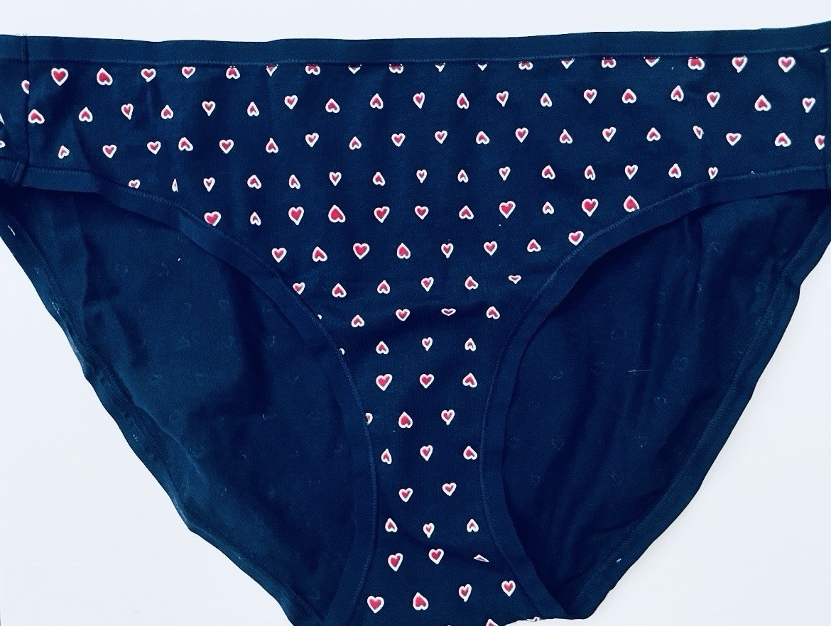 Set of 3 panties women Large Brief Underwear Blue Red White Valentine Panty