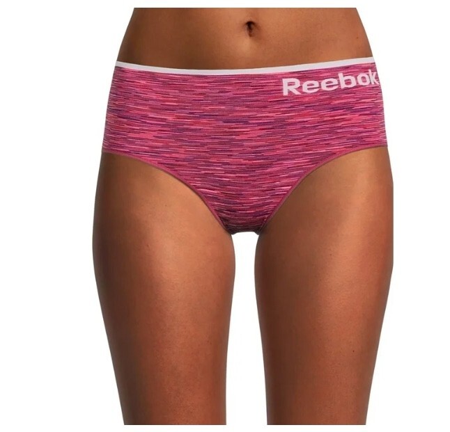 (2 or 5 Pack) Reebok Women’s Stretch Performance Seamless Hipster Panties,