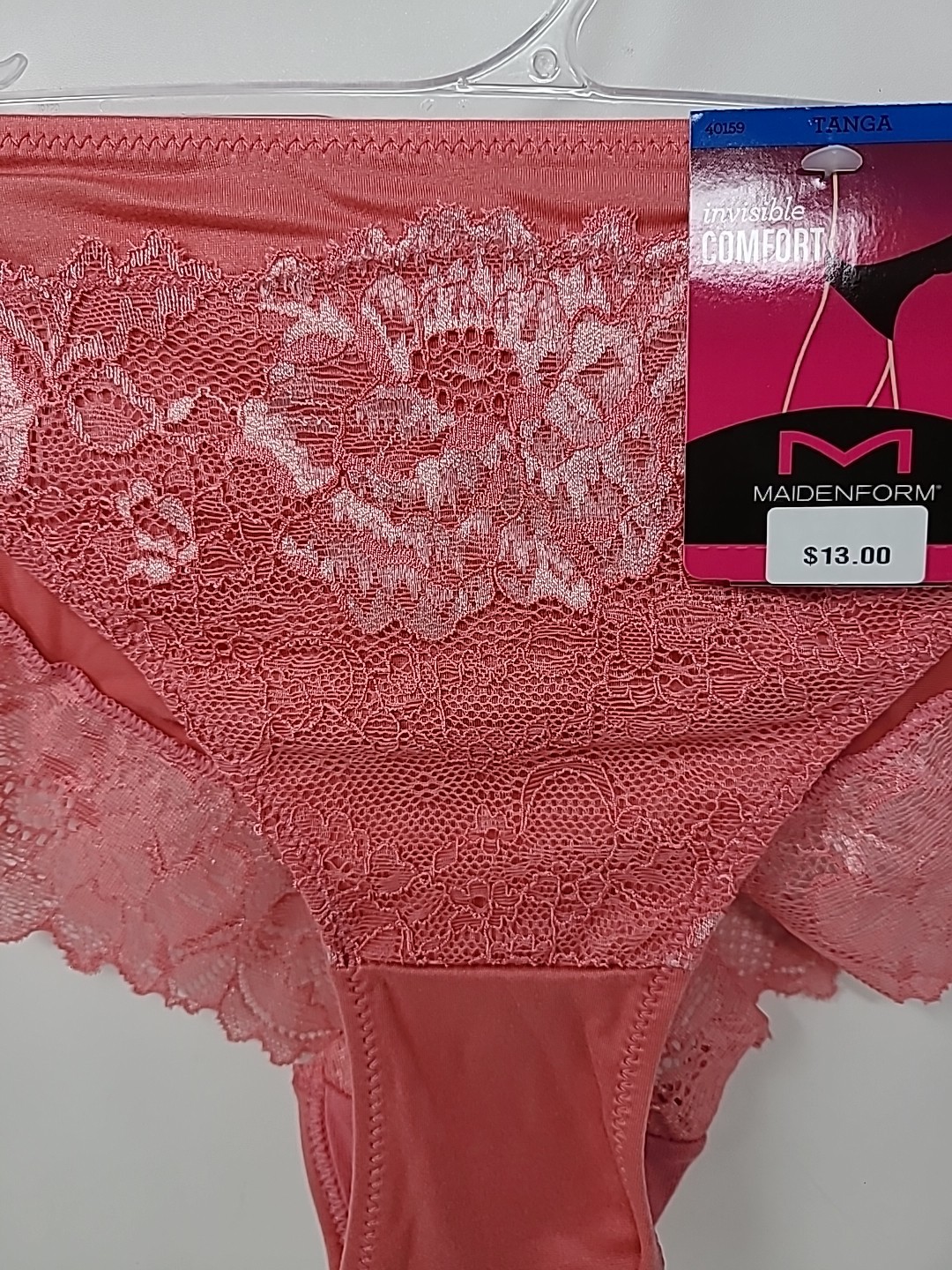 Women’s Maidenform 40159 Comfort Devotion Lace Back Tanga Panty Pink XL LOT OF 2