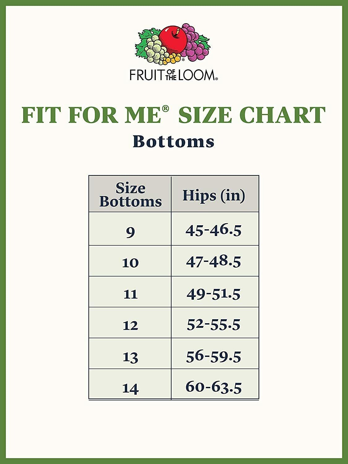 -FIT for ME FRUIT of THE LOOM COTTON BRIEFS PANTIES (6 in Pack) NWT WHITE FTL 11