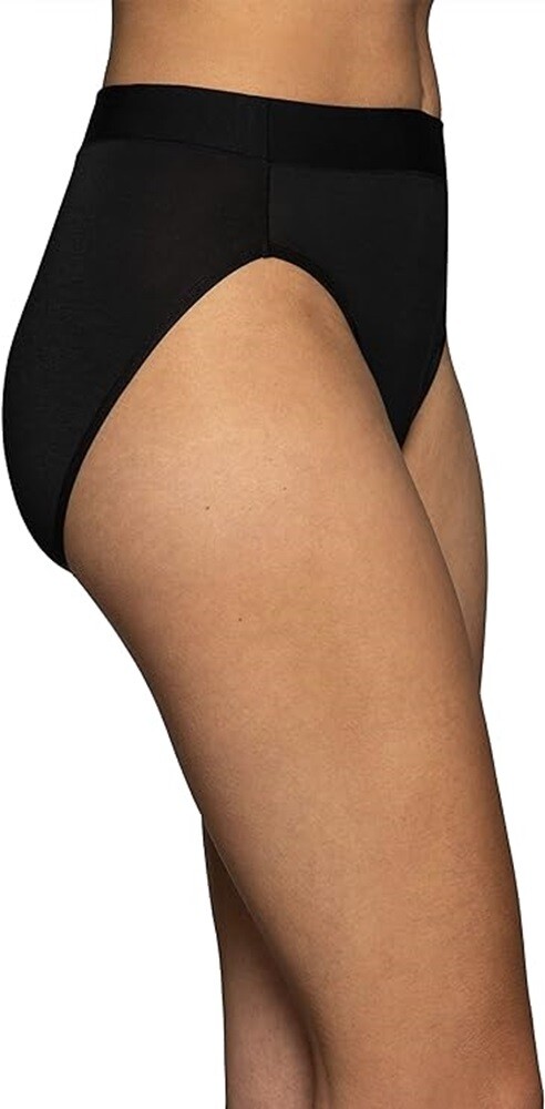3 Pc Vanity Fair Beyond Comfort Hi-Cut Brief Modal 13250 Wht Blk Neutral 6 7 8 9