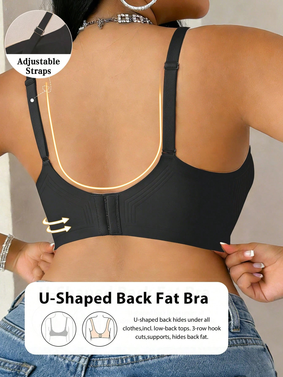 Ladies Plus Size Jelly Strappy Soft Support Bra Wireless Padded Cheap24