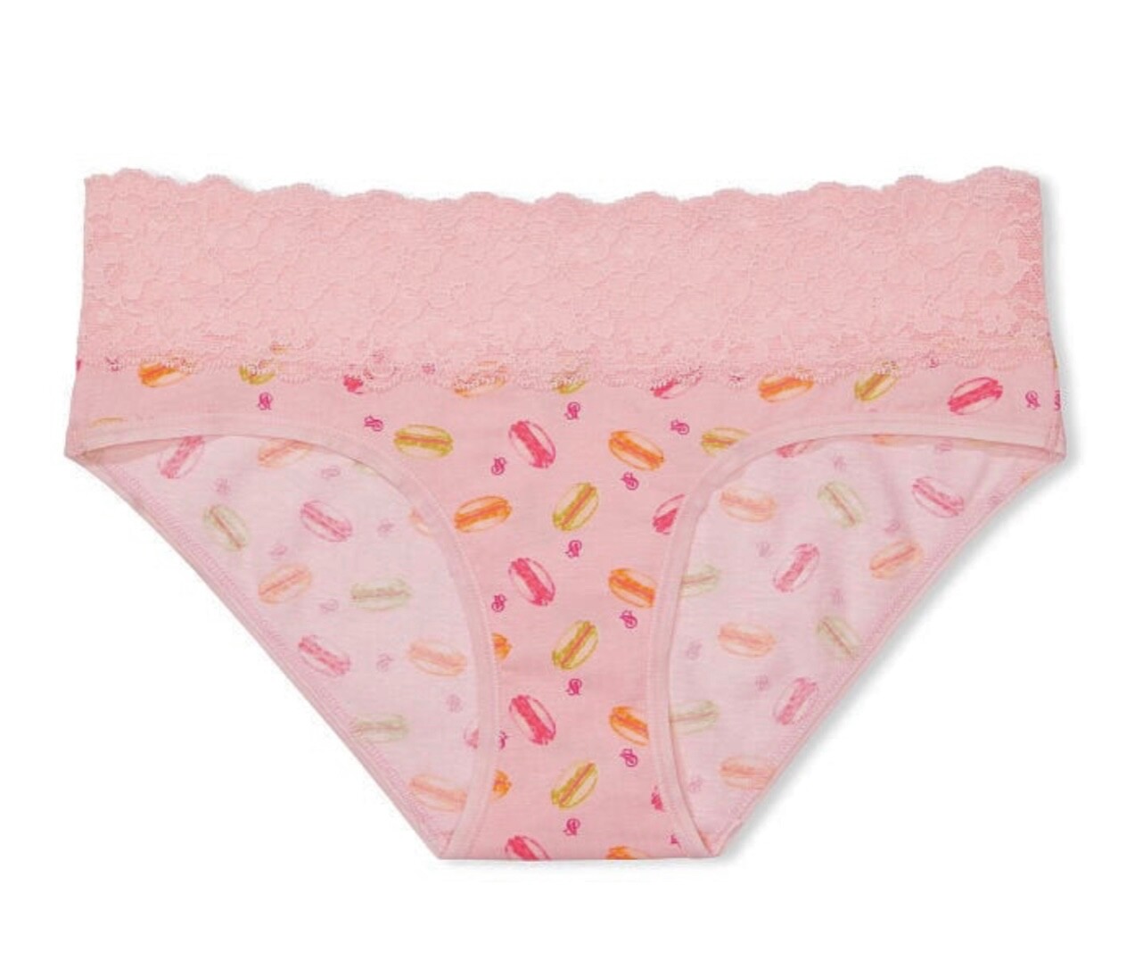 Victoria’s Secret Posey Lace Waist Hiphugger Pink Macaron Size Small NWT