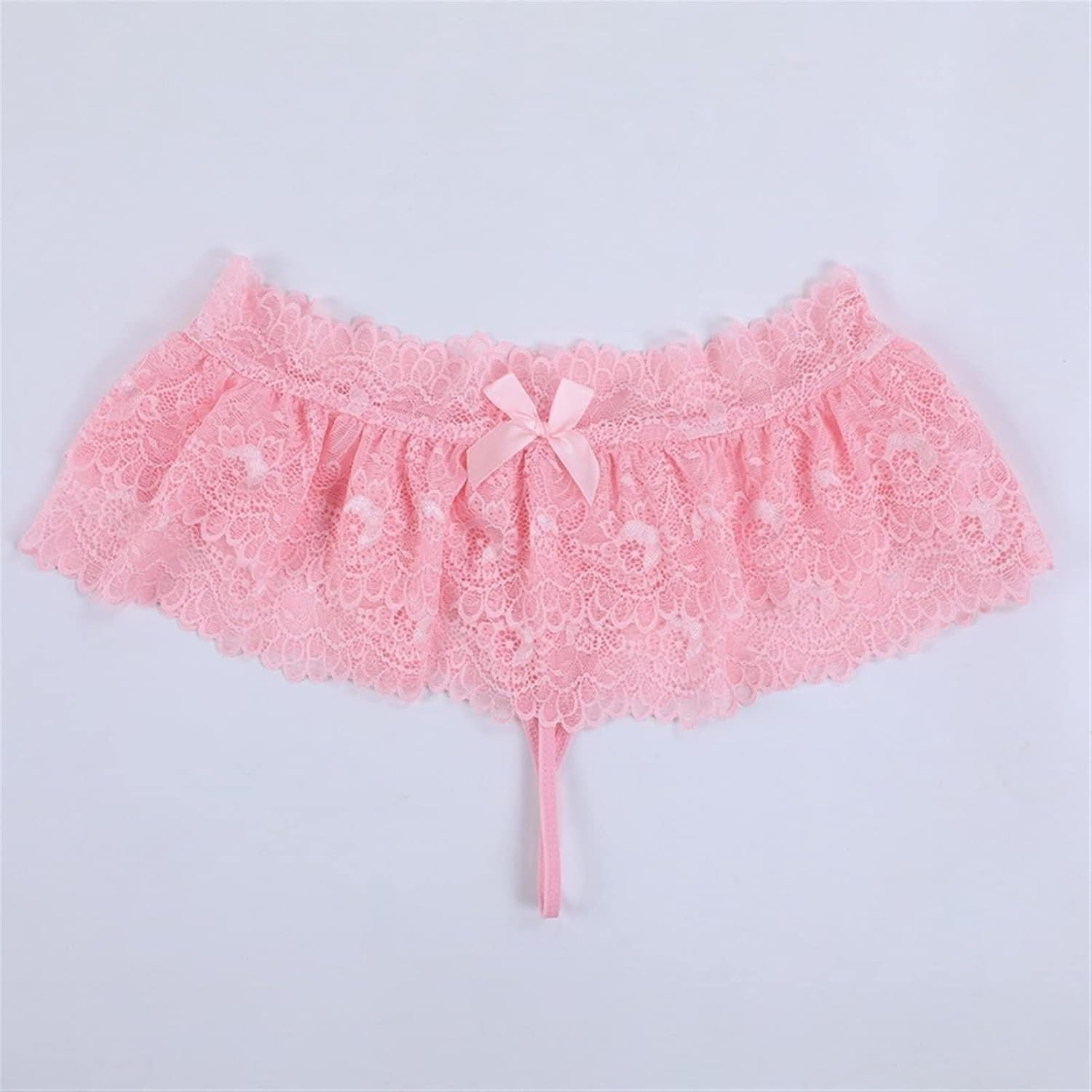 Sissy Lace Panties Men Ruffled Panties Thongs Mini Skirt Thongs Gay Lingerie (Co