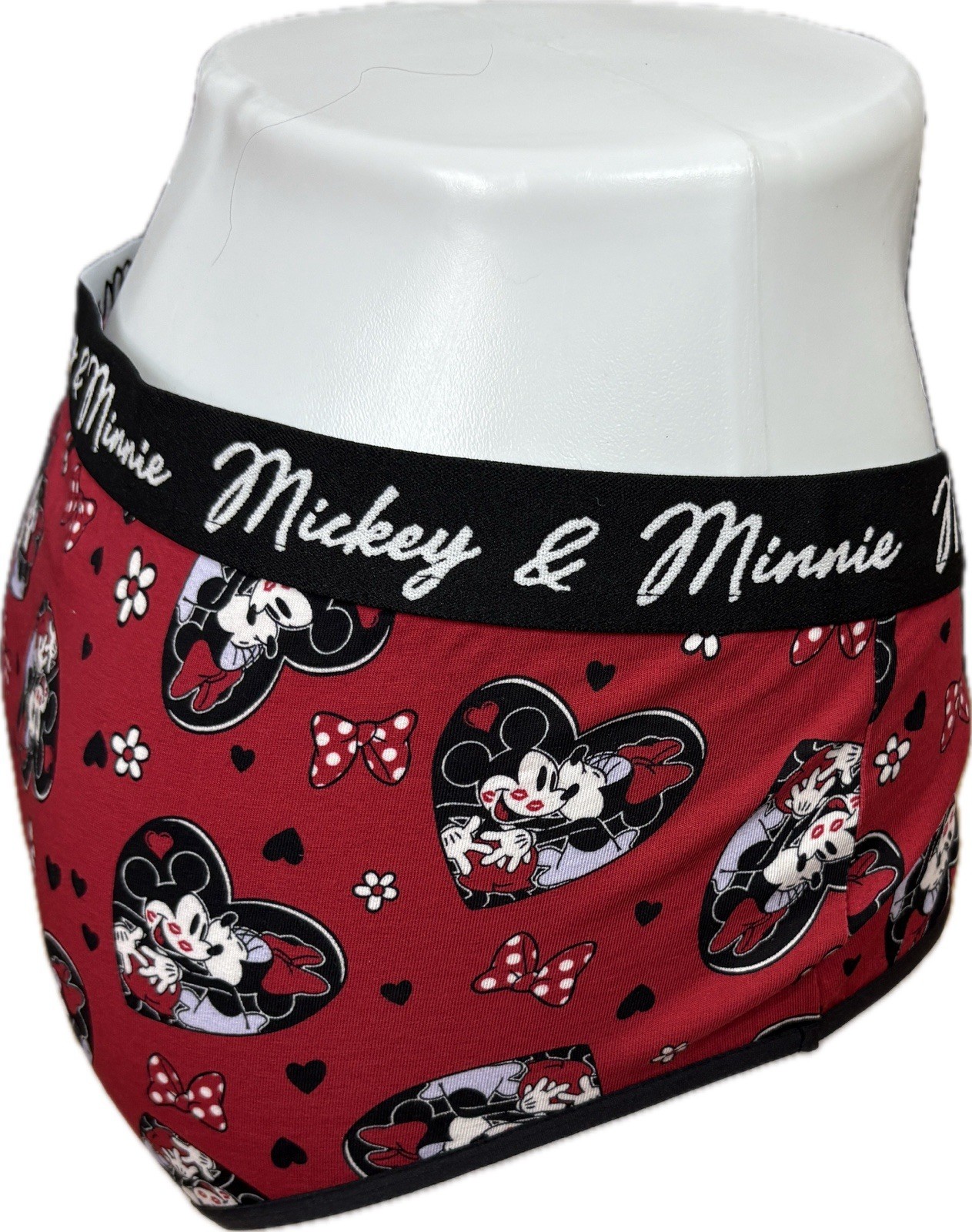 Disney +2 Logo Red/Black Mickey & Minnie Mouse Heart Graphic Cheeky Panties
