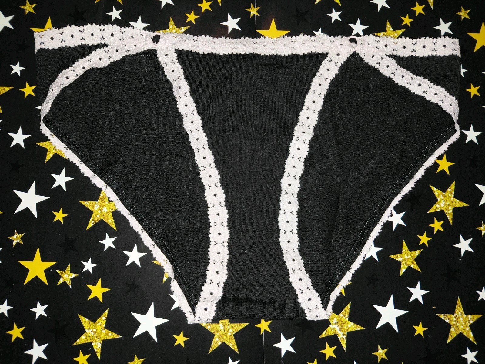 NeW Vs Pink 2tone cotton lace Trim O Ring Cheeky Panty Size Medium