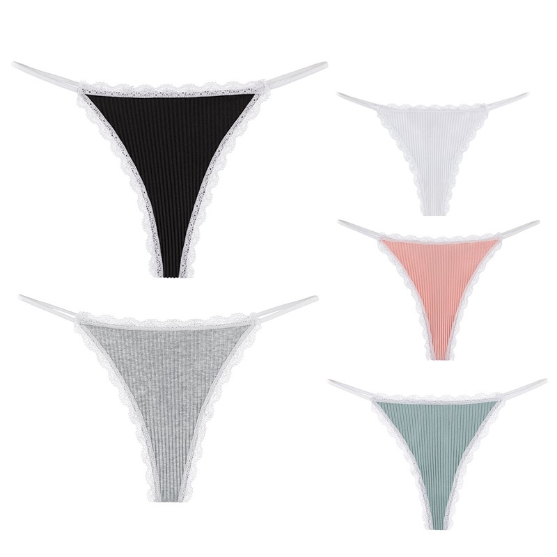 5 Pack Lot Sexy Womens Thongs Panties Underwear Lace Ladies Lingeries Bikinis