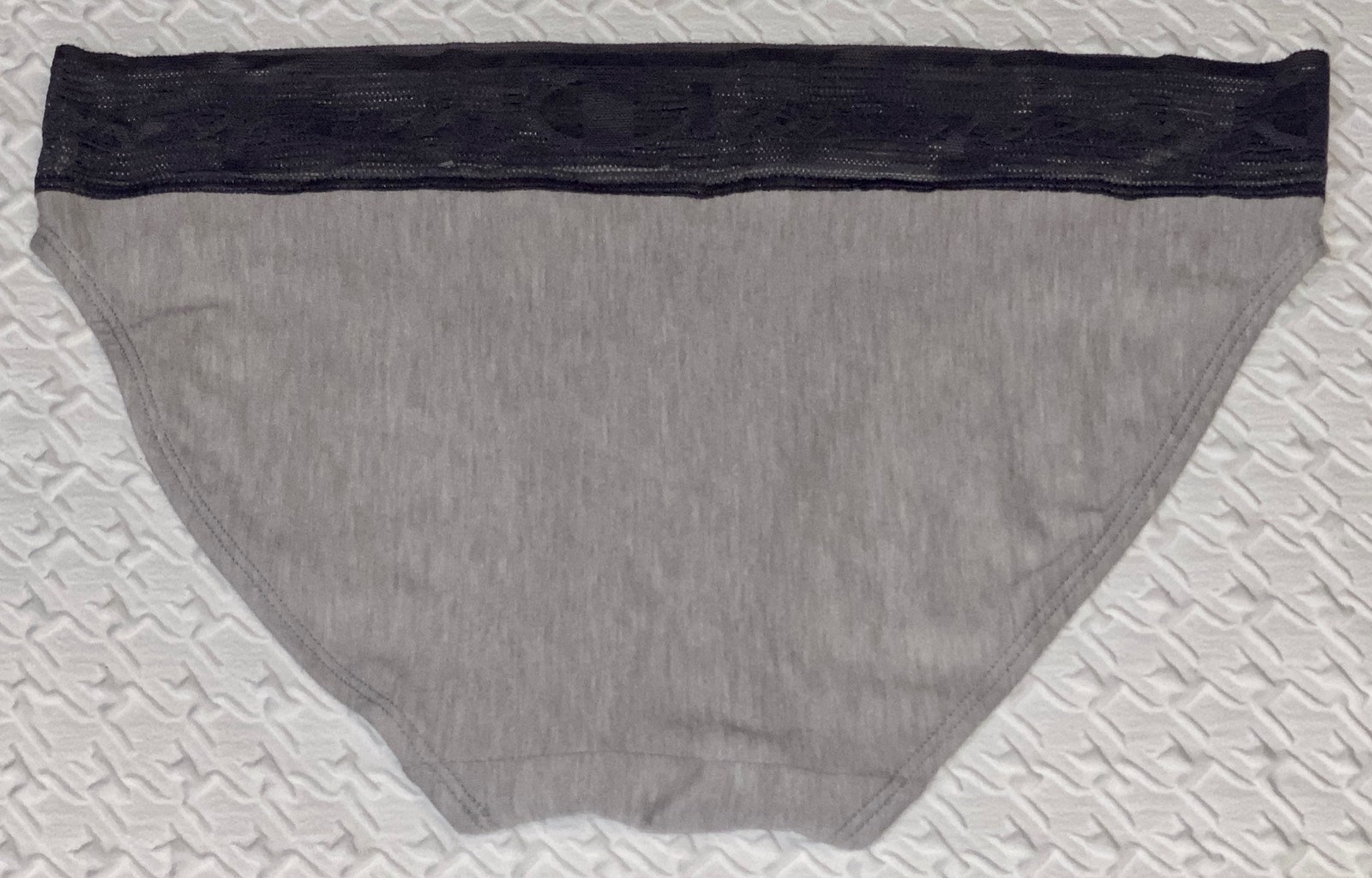 CHAMPION Wide Lace Logo Waistband Oxf Grey Heath Bikini Panty Womens S M L XL 2X