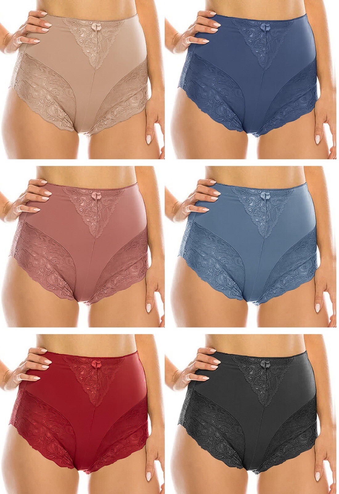 6pcs Gorgeous HIGH WAIST Briefs Tummy Control GIRDLE Lace SHAPER Panties 31 Xl