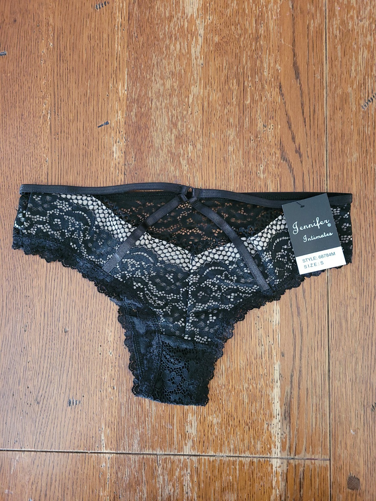 Jennifer Intimates panties small lace geometric lace cage 68784m 3 pack