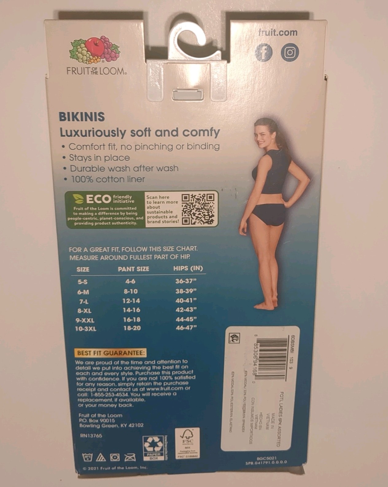 Fruit of the Loom Beyondsoft 6 Bikinis size 9 (2X)