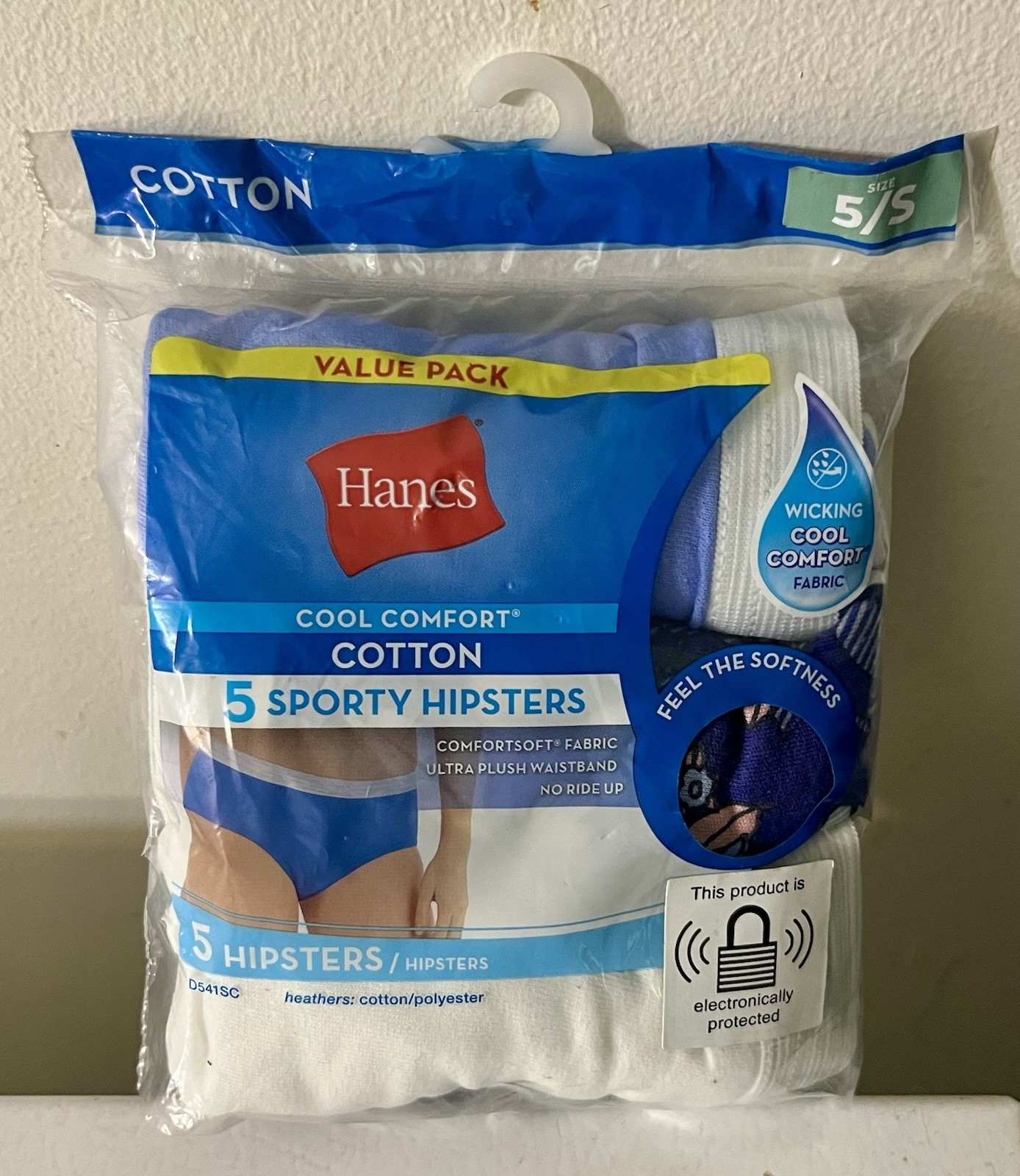 Hanes Cool Comfort Womens Sporty Hipsters 5ct Size 5 / Small