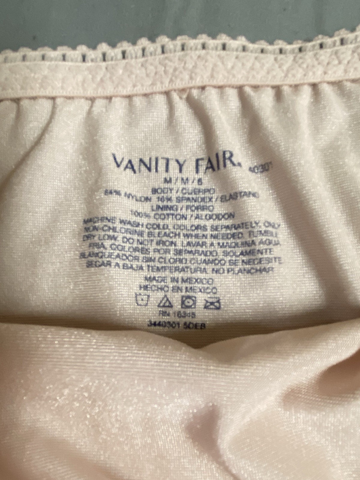 Vanity Fair Undershapers Light Control Satin Nylon Brief Panties Size M