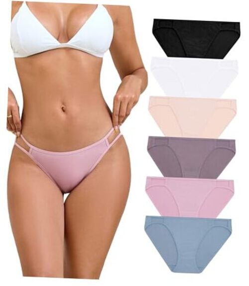 Women’s High Cut String Bikini Panties Medium 6c-6 Pack Multicolor 6 packs