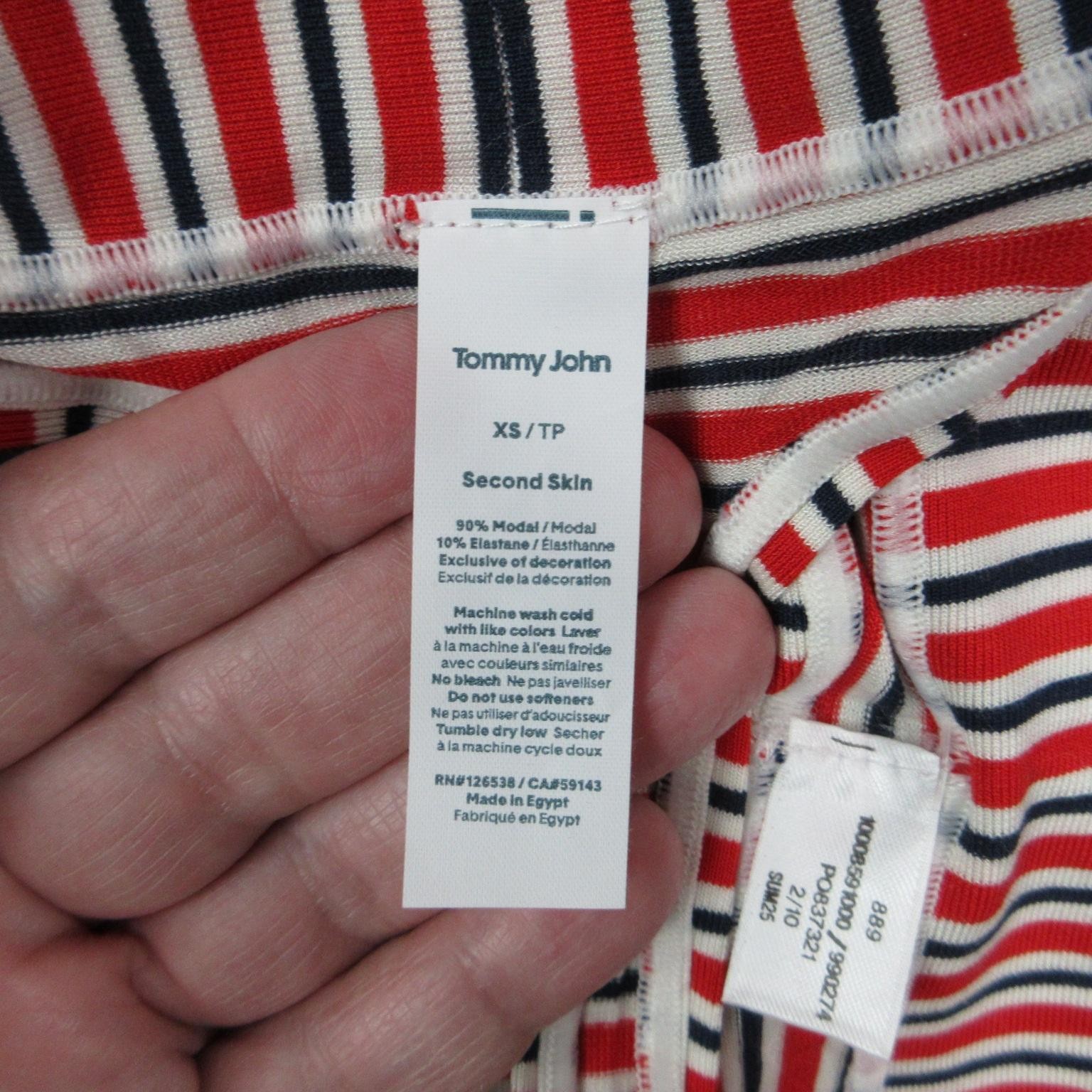 Tommy John Thong Panties Womens XS Multicolor Striped Modal Second Skin NWT