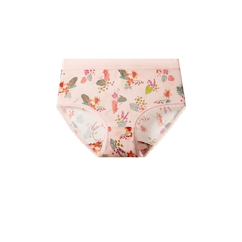 100% Pure Mulberry Silk Briefs For Women Breathable Antibacterial Thin Printing