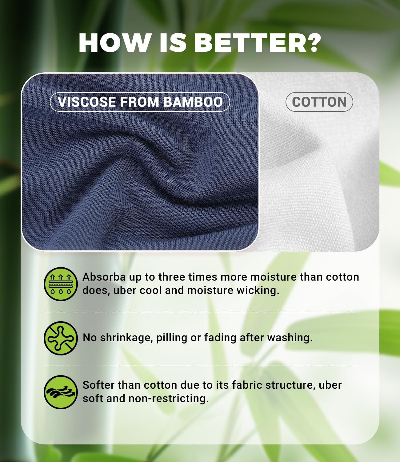 Bamboo High Waisted Briefs Full Coverage Panties 5-Pack Soft & Breathable