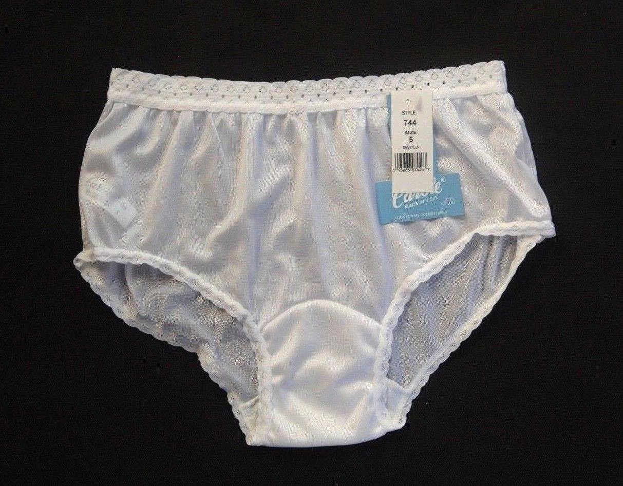 Carole 40 Denier 100% Nylon White Hipster Brief Size 7/Large