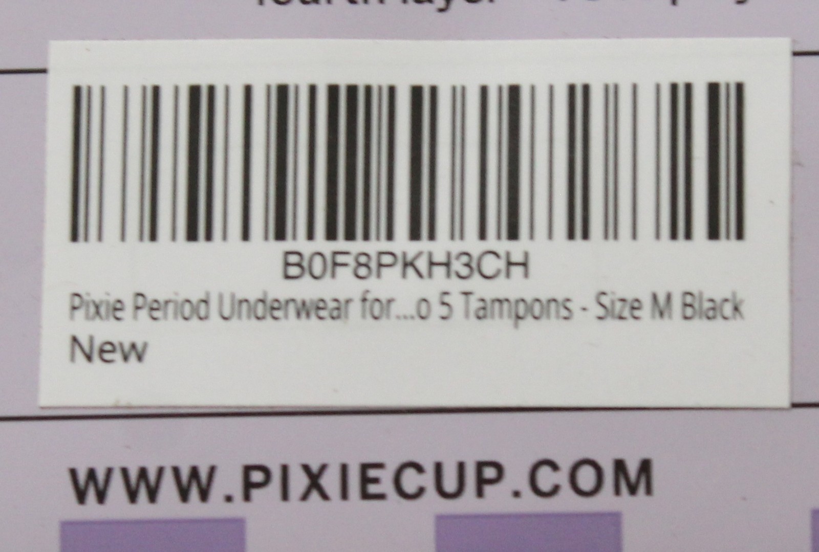 Pixie Women’s Soft Leakproof Ultra-Thin Period Underwear BL1 Black Medium NWT