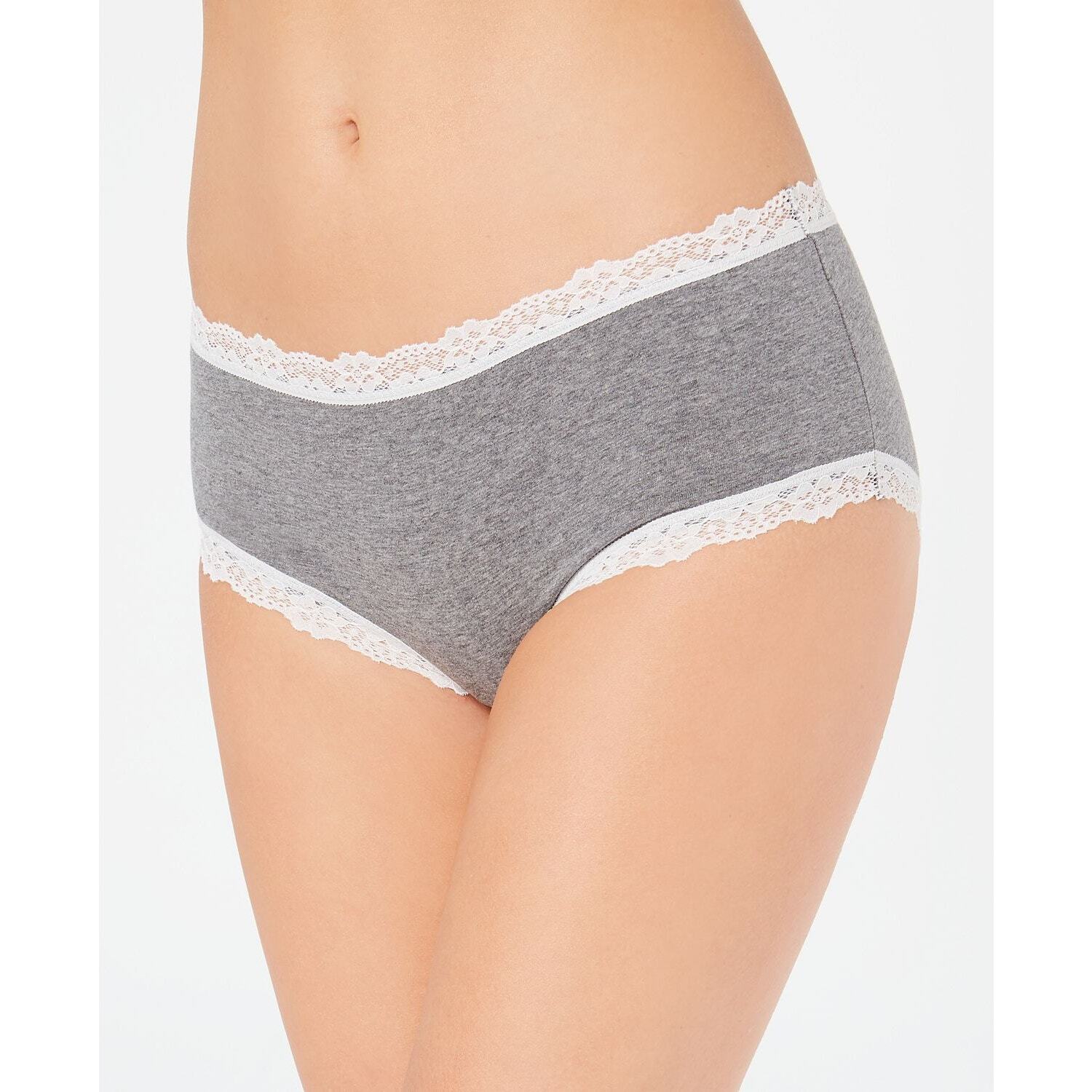 Jenni Women’s Lace Trim Hipster Underwear Pewter Heather Gray NWT Plus Size XXXL