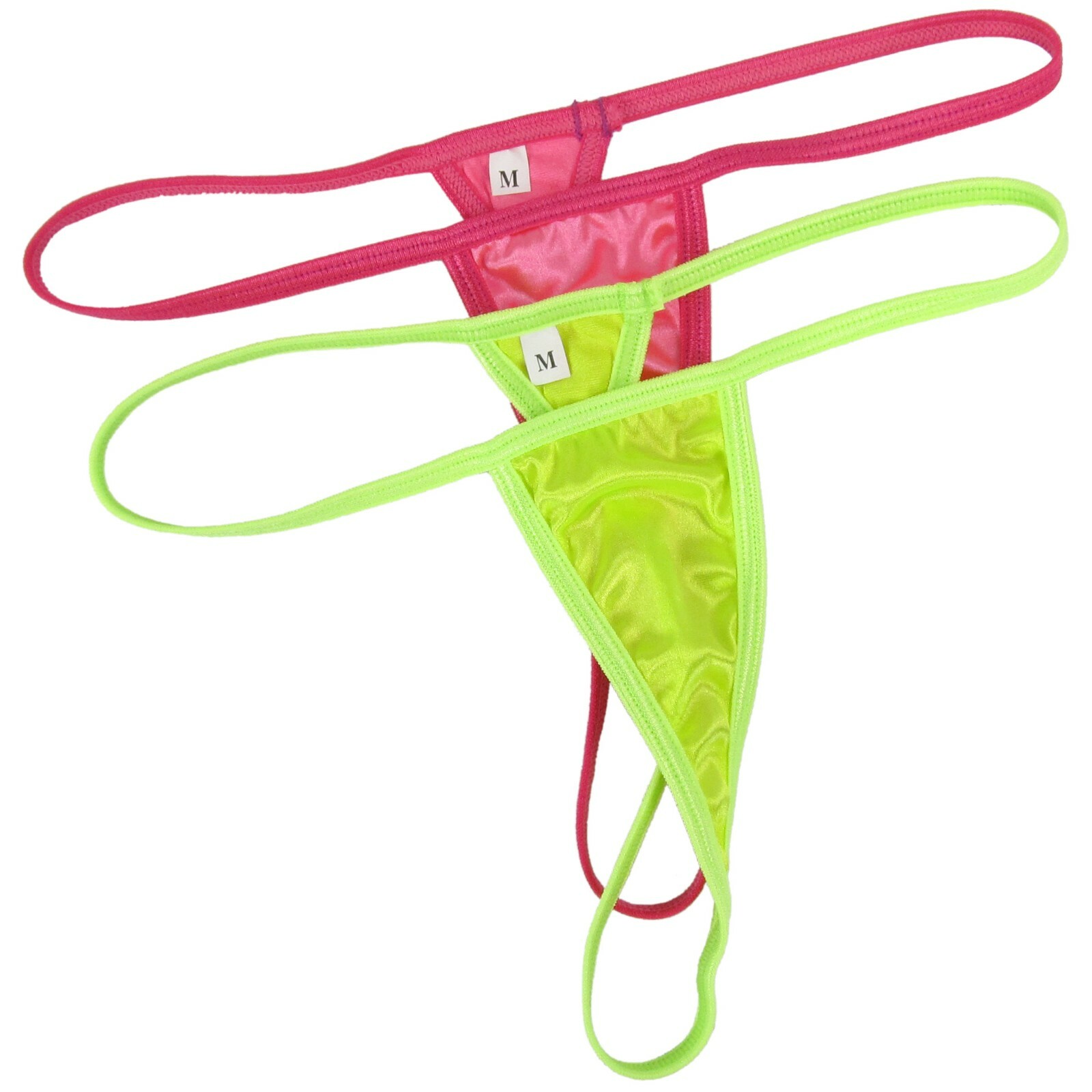 W802Y Womens Ladies String Thong Shiny Satin Knit Soft Stretchy