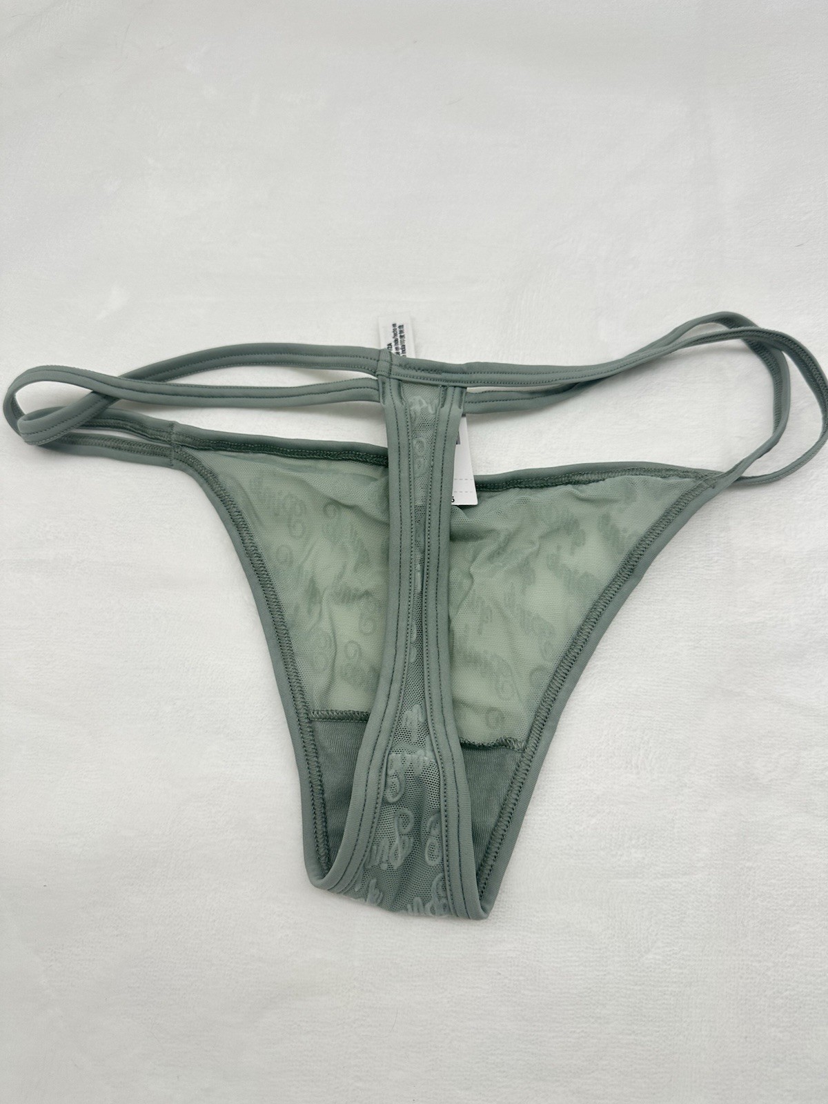 🌹Victoria Secret “pink” 🎉Double Strap Iceberg Green LARGE Thong