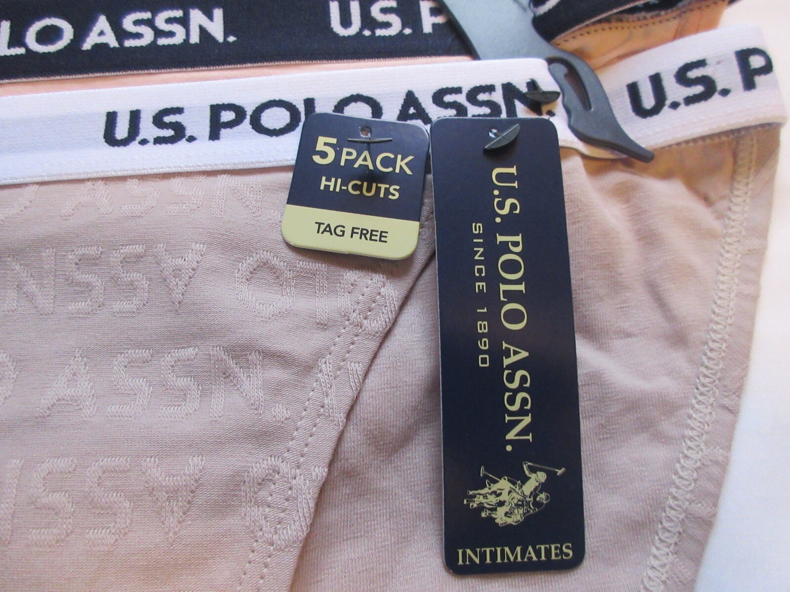 U.S Polo Assn 5 pack Hi – Cuts Tag Free Women’s Underwear Size M