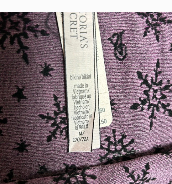 NWT Victoria’s Secret black & pink snowflake bikini Panty size M