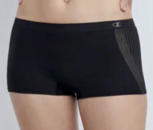 CHAMPION Sustainable Seamless Black Grey Boyshort Panty NEW Womens Sz S 5 M 6