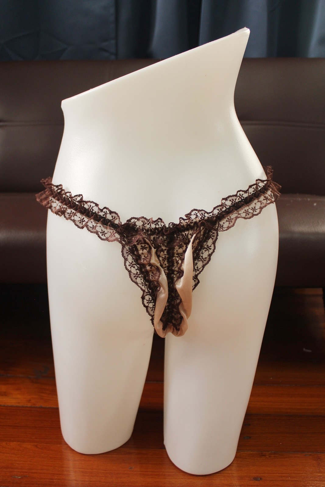 #A373 Vtg Style 2XL/ElasticW.24-44″ 5PCS Nylon Thong Bikini Panties Underwear