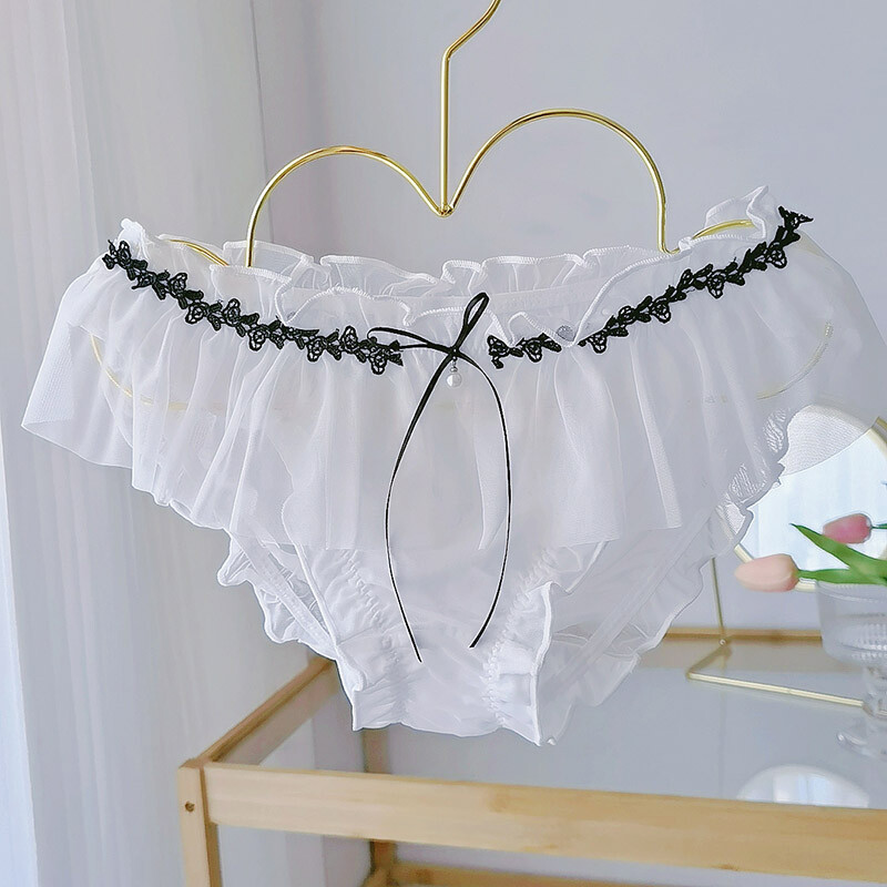 Sweet Girls Ruffles Mesh Sheer Panties Brief Knicker Japanese Princess Underwear