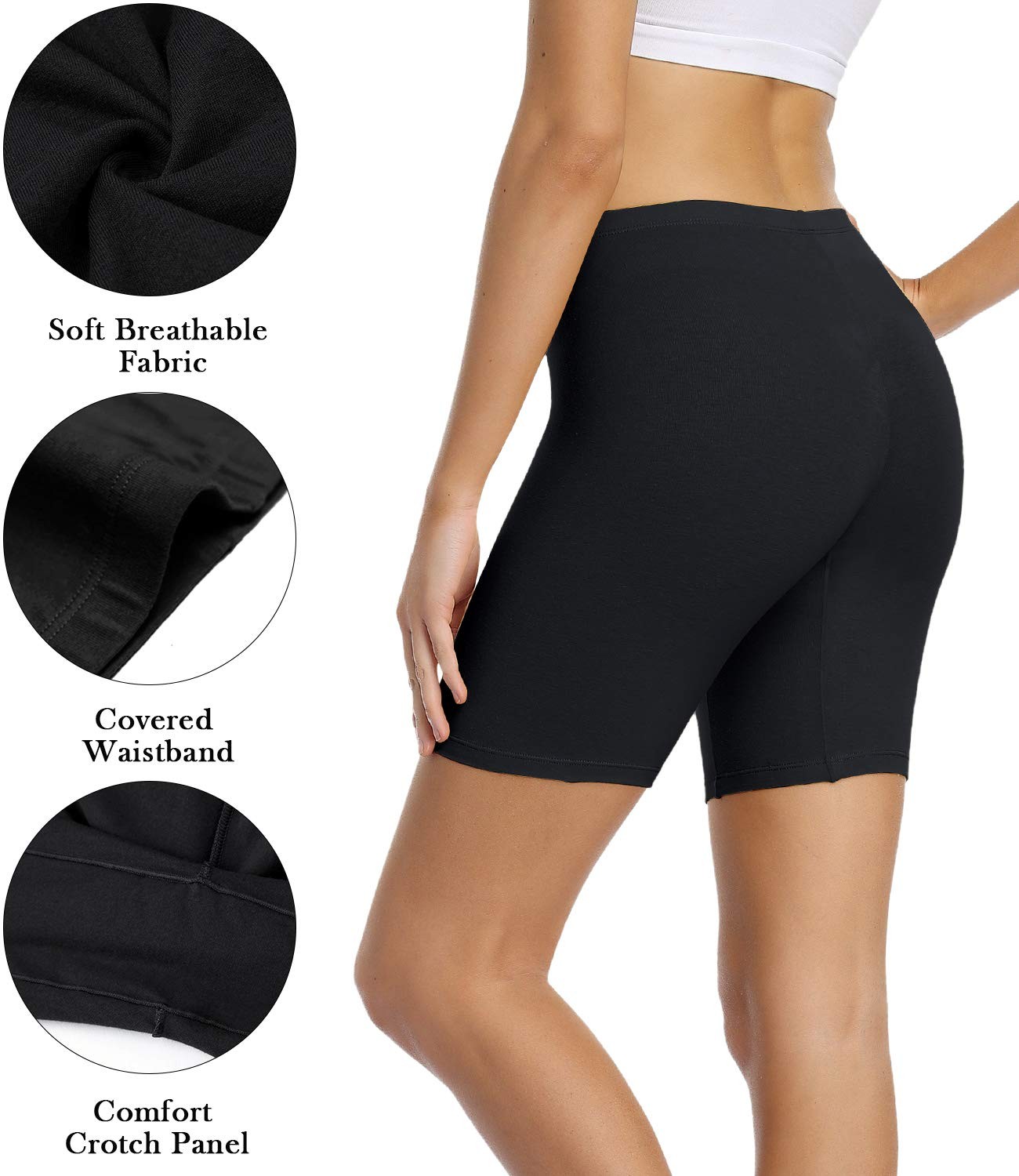 Women’s Cotton Boy Shorts Underwear Anti Chafing Soft Biker Short Long Leggin…