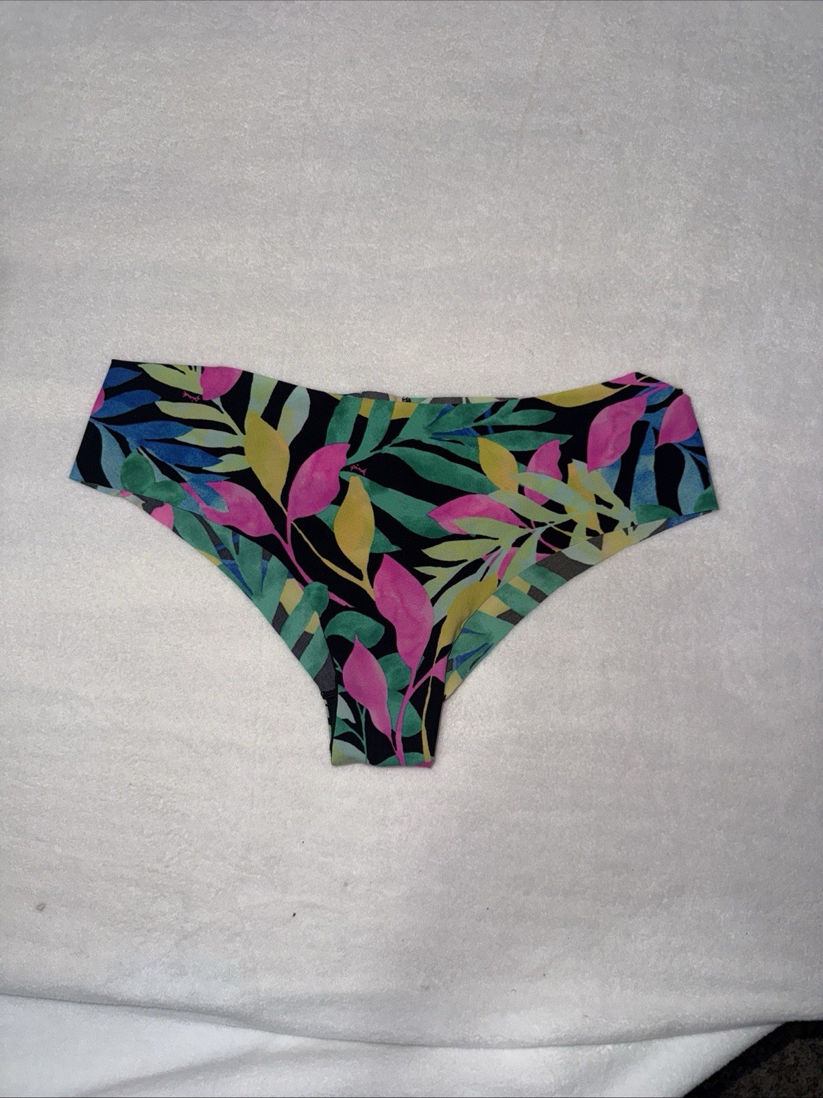 Victorias Secret PINK Neon FLORAL Raw No Show Cheekster/Tanga Size Medium