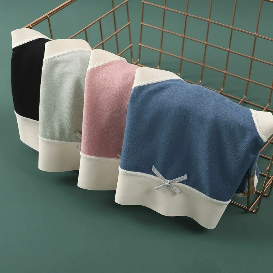 4 Pack Antibacterial Women Modal Cotton Underwear Sexy Panties Soft Mid-waist