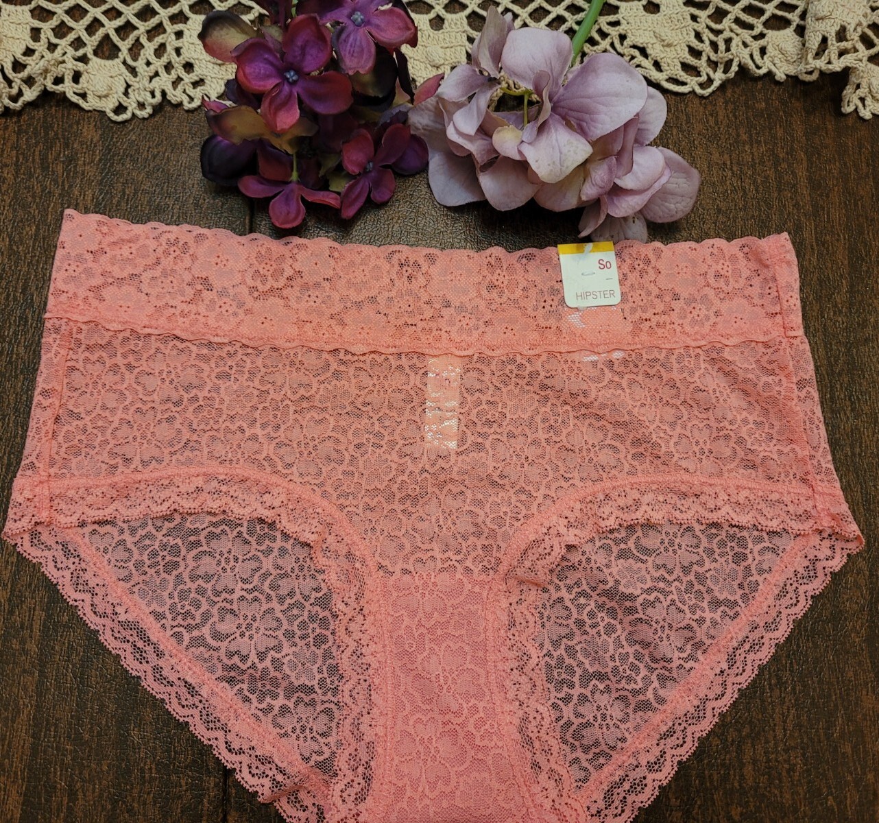 S/5 SO SeXy LuXe Lace Hipster Panty – Style SO68001 Strawpink NWT