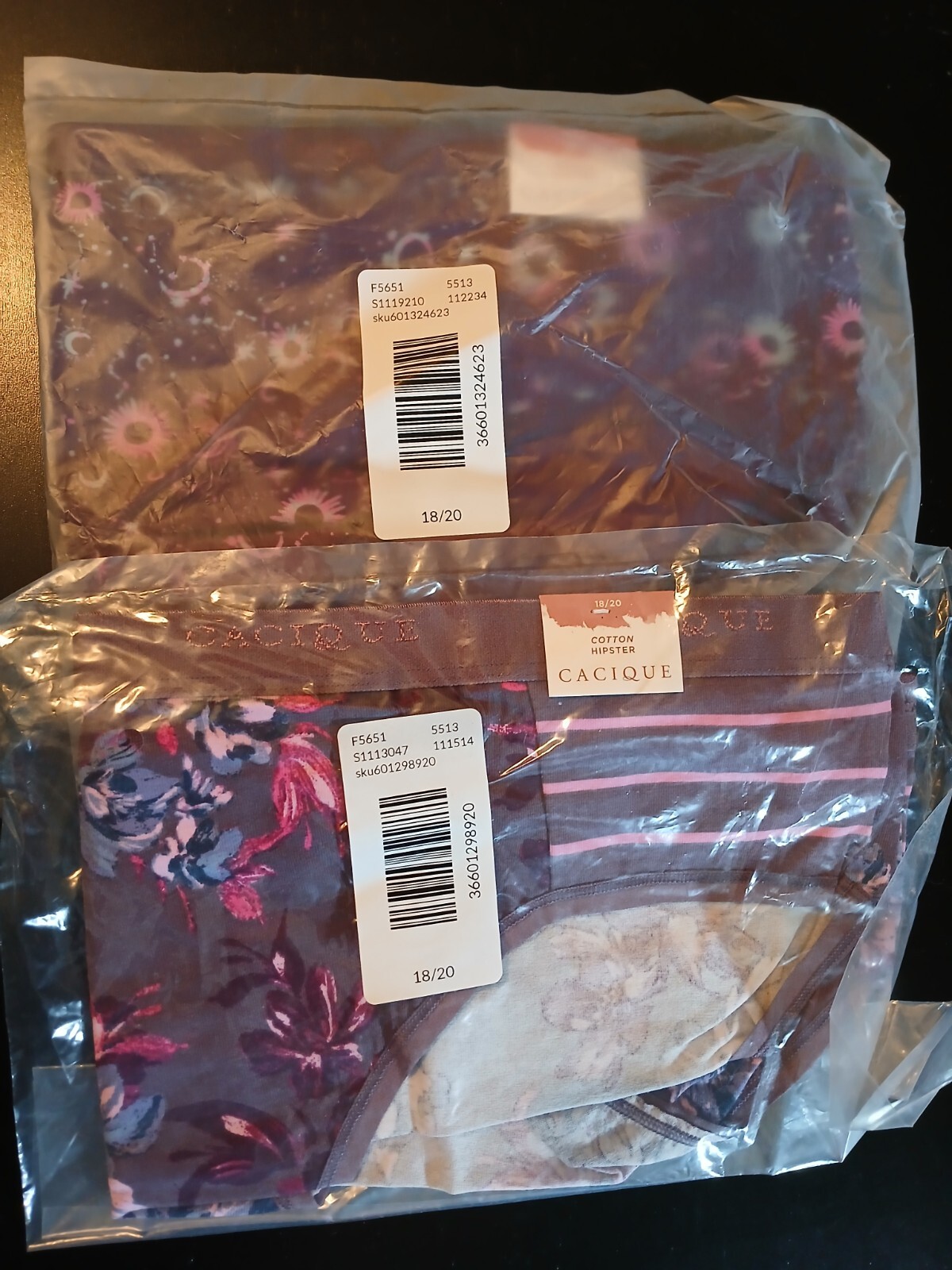 Lane Bryant 18/20 Cotton Hipster Set 2 NEW W TAG Plum Celestial + Purple Floral