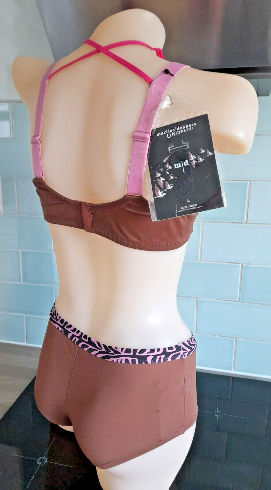 Marlies Dekkers Brown Shorts With A Black/Pink Zebra Trim