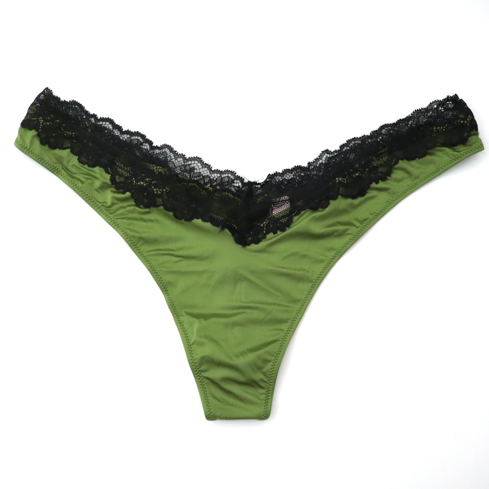 1 NEW Victoria’s Secret Very Sexy High Leg Lace Trim Thong Satin Panty M MEDIUM