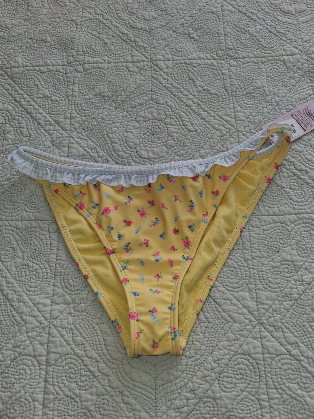 Wild Fable Cheeky Panties M Yellow Floral Low Rise High Leg Ruffle