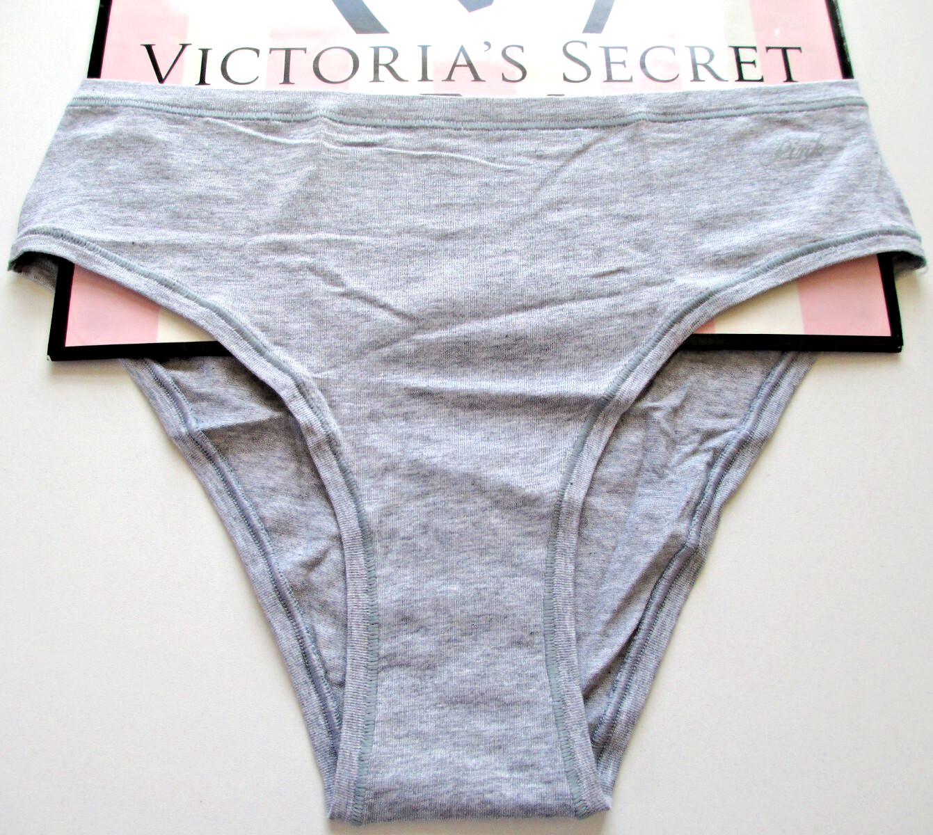 VICTORIA’S SECRET PINK Cotton High Leg Cheeky Panty VS Heather Gray S M L XL NWT
