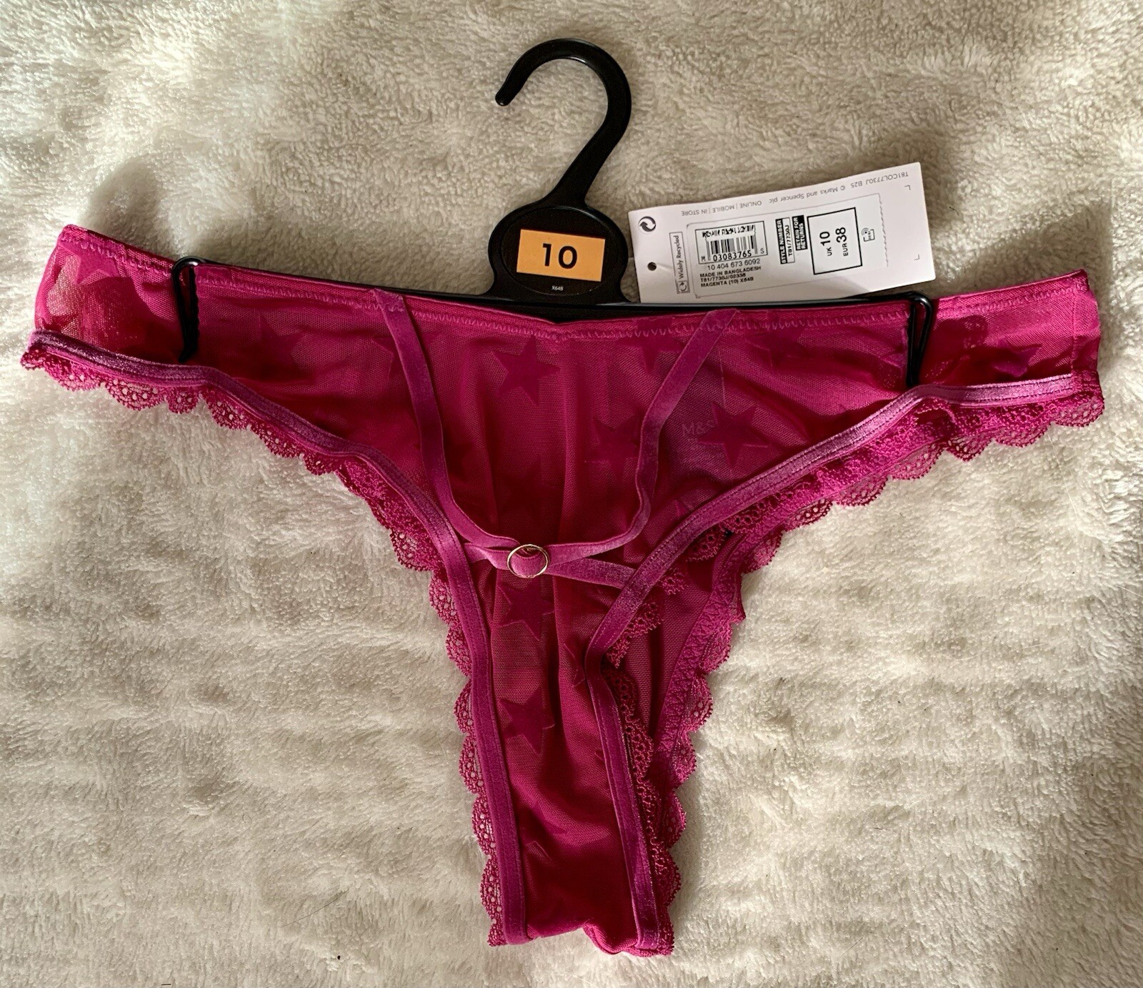 BNWT M&S Miami Knickers in Magenta mix UK 10 with Velvet details